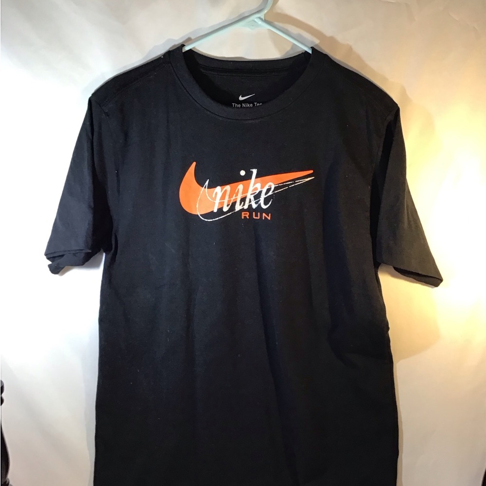 Nike Men's Tee in Black with Orange Logo